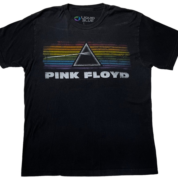 Liquid Blue Pink Floyd Dark Side of the Moon Graphic 2012 T-Shirt Black Unisex L - Picture 1 of 6
